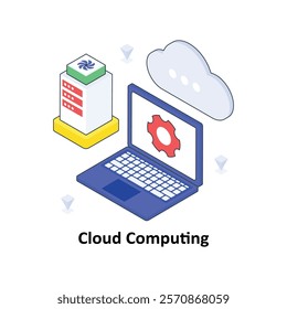 Cloud Computing isometric Colored illustration. EPS File stock illustration