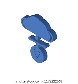 Cloud computing isometric left top view 3D icon