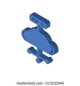 Cloud computing isometric left top view 3D icon