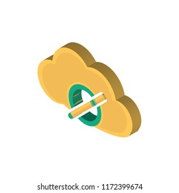 Cloud computing isometric left top view 3D icon