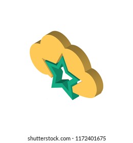 Cloud computing isometric left top view 3D icon