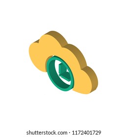 Cloud computing isometric left top view 3D icon