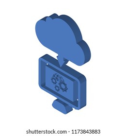 Cloud computing isometric left top view 3D icon