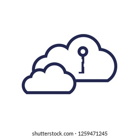 cloud computing with key isolated icon