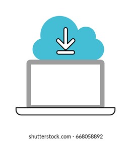 cloud computing with laptop computer