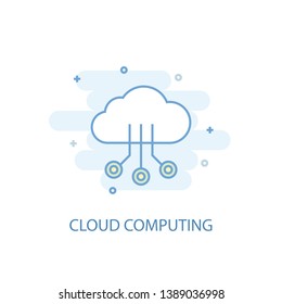 Cloud Computing line concept. Simple line icon, colored illustration. Cloud Computing symbol flat design. Can be used for UI/UX