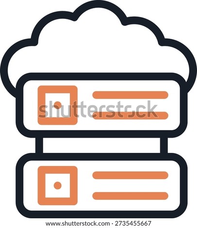 Cloud Computing Line Due Icon Design