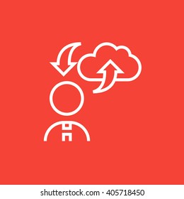 Cloud computing line icon.