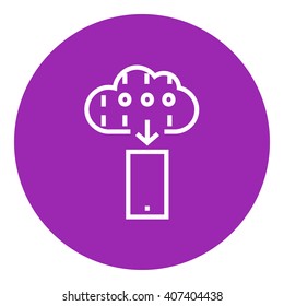 Ícone de linha de computação em nuvem.