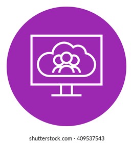 Cloud computing line icon.