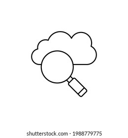cloud computing Line Icon Isolated On White Background