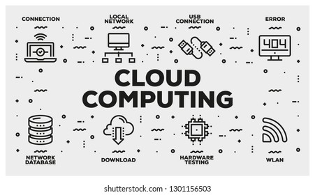 CLOUD COMPUTING LINE ICON SET
