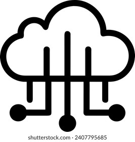 Cloud computing line icon vector