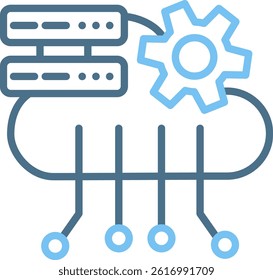 Cloud Computing Line Two Colour Icon