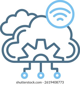 Cloud Computing Line Two Colour Icon