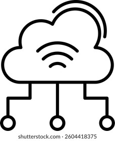 Cloud Computing Line Vector Icon Design