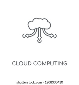 Cloud computing linear icon. Cloud computing concept stroke symbol design. Thin graphic elements vector illustration, outline pattern on a white background, eps 10.
