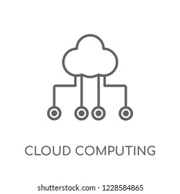 Cloud computing linear icon. Modern outline Cloud computing logo concept on white background from Technology collection. Suitable for use on web apps, mobile apps and print media.