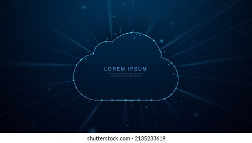 Cloud computing. Lines, triangles and particle style design. Illustration vector