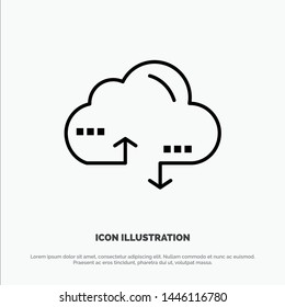 Cloud, Computing, Link, Data Solid Black Glyph Icon