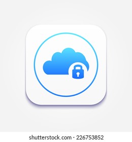 Cloud computing lock icon | vector design element on white background