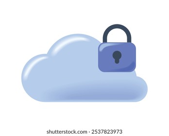 cloud computing lock security isolated icon