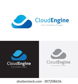 Cloud computing logo template