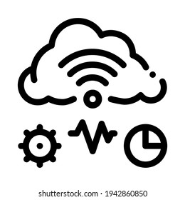 cloud computing and machine learning line icon vector. cloud computing and machine learning sign. isolated contour symbol black illustration