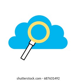 cloud computing with magnifying glass