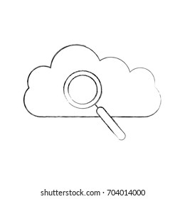 cloud computing with magnifying glass
