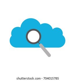 cloud computing with magnifying glass