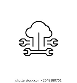 Cloud Computing Maintenance With Wrenches On Transparent Background