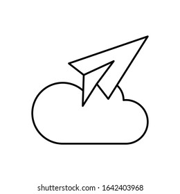 Cloud computing  with  message, SEO icon. Simple line, outline vector elements of commerce icons for ui and ux, website or mobile application