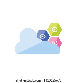 cloud computing with metallic nuts