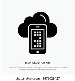 Cloud, Computing, Mobile, Cell Solid Black Glyph Icon