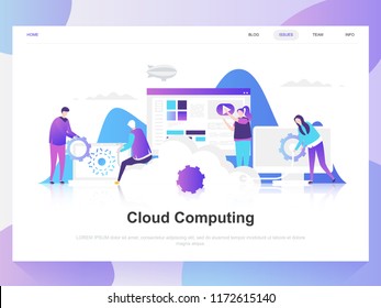 Cloud computing modern flat design concept. Landing page template. Modern flat vector illustration concepts for web page, website and mobile website. Easy to edit and customize.