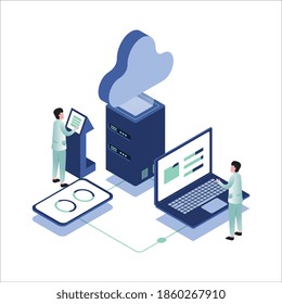 	
Cloud computing modern flat design isometric concept. Business technology and people concept. Landing page template. Conceptual isometric vector illustration for web and graphic design.