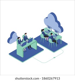 	
Cloud computing modern flat design isometric concept. Business technology and people concept. Landing page template. Conceptual isometric vector illustration for web and graphic design.