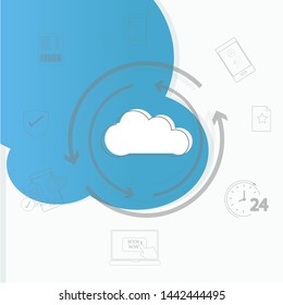 Cloud computing modern web design. Vector illustration. 