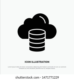 Cloud, Computing, Money, Dollar Solid Black Glyph Icon