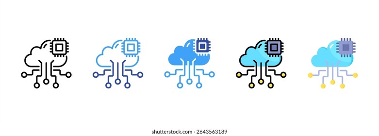 Cloud Computing Multi Style Icon Set