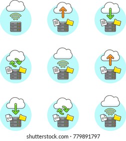 Cloud Computing- Multicolor Icon Set