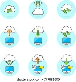 Cloud Computing- Multicolor Icon Set