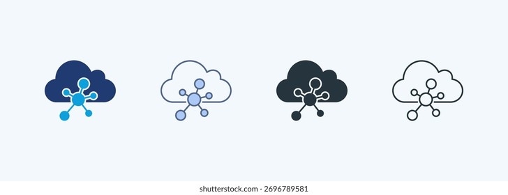 Cloud Computing Multiple Style Icon Collection