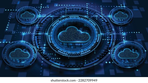 cloud computing. Multiple cloud symbol vector illustration, 2D cloud, 3D cloud, multi-cloud work connected data.