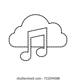 cloud computing music note sound digital button