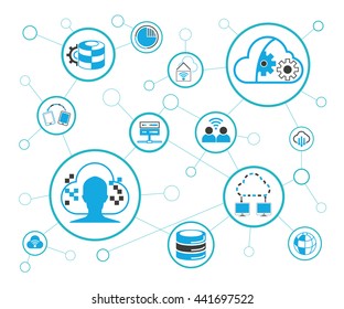 cloud computing and network concept, vector illustration