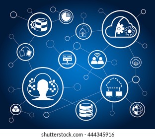 cloud computing and network concept, vector illustration