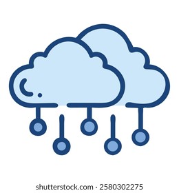 Cloud computing network data connection isolated illustration