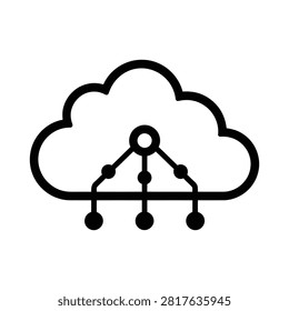 Cloud computing network data storage connection symbol.